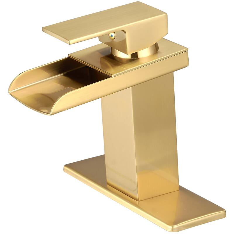 Waterfall Bathroom Sink Faucet Single Handle Bathroom Faucets One Holes Modern Basin Vanity Mixer Taps With Valve