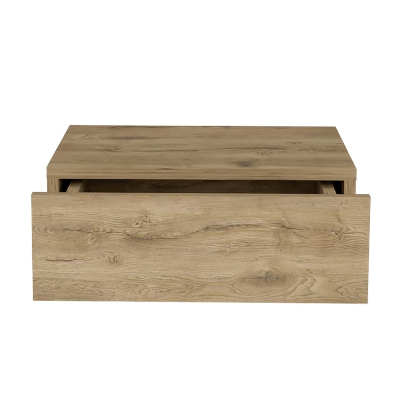 Floating Nightstand 5"H,Modern Wall-Mounted Bedside Shelf with Drawer,Wooden Top Fabric Cabinet Kids Night for Bedroom