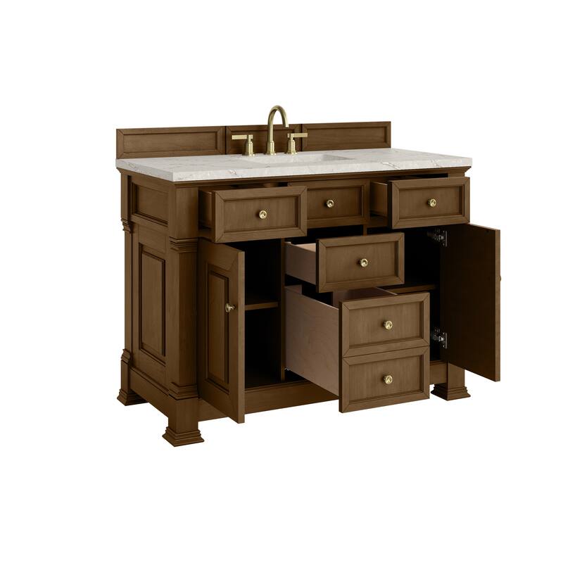 Brookfield 48" Single Vanity, Honey Oak w/FreePower Wireless Charger