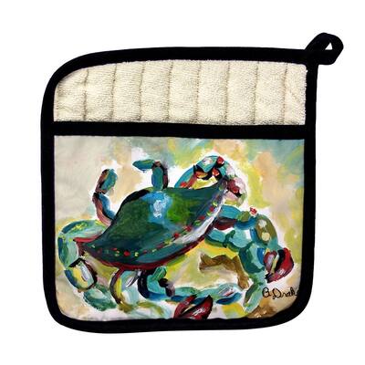 Colorful Crab Pot Holder - 9x9
