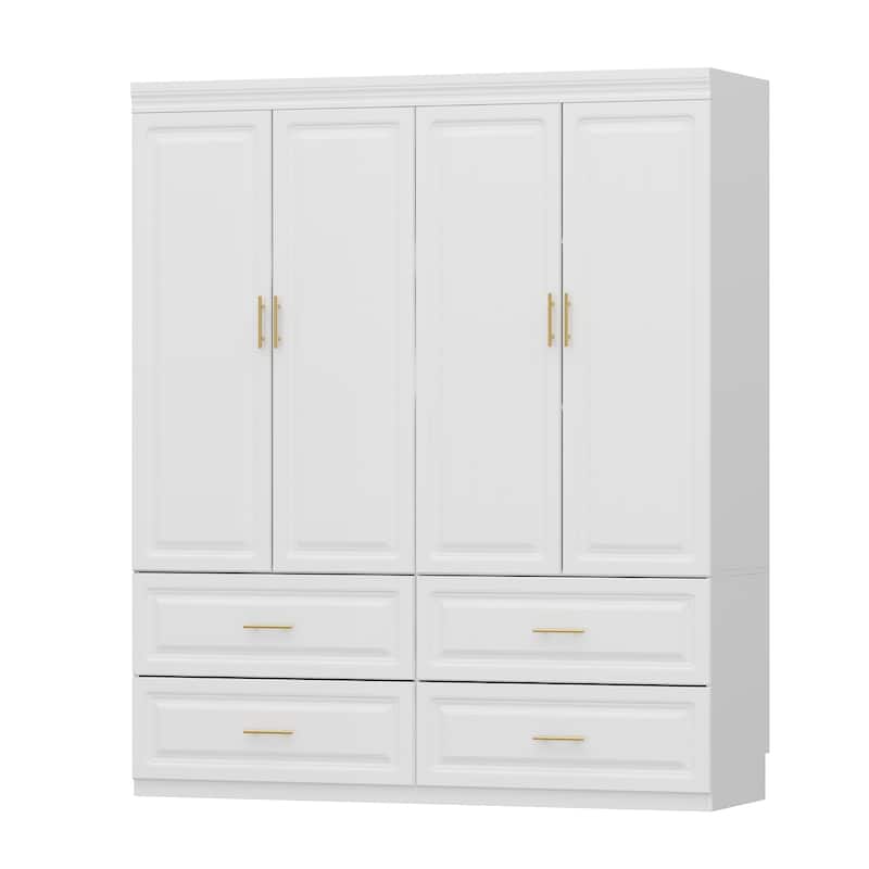 93.9"H/74.2"H Armoires Wardrobe Closet Cabinet Hanging Drawers Storage