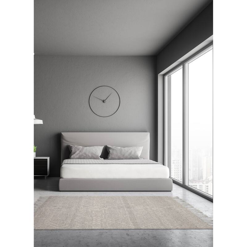 ECARPETGALLERY Braid weave Sienna Grey Wool Rug - 5'1 x 8'1