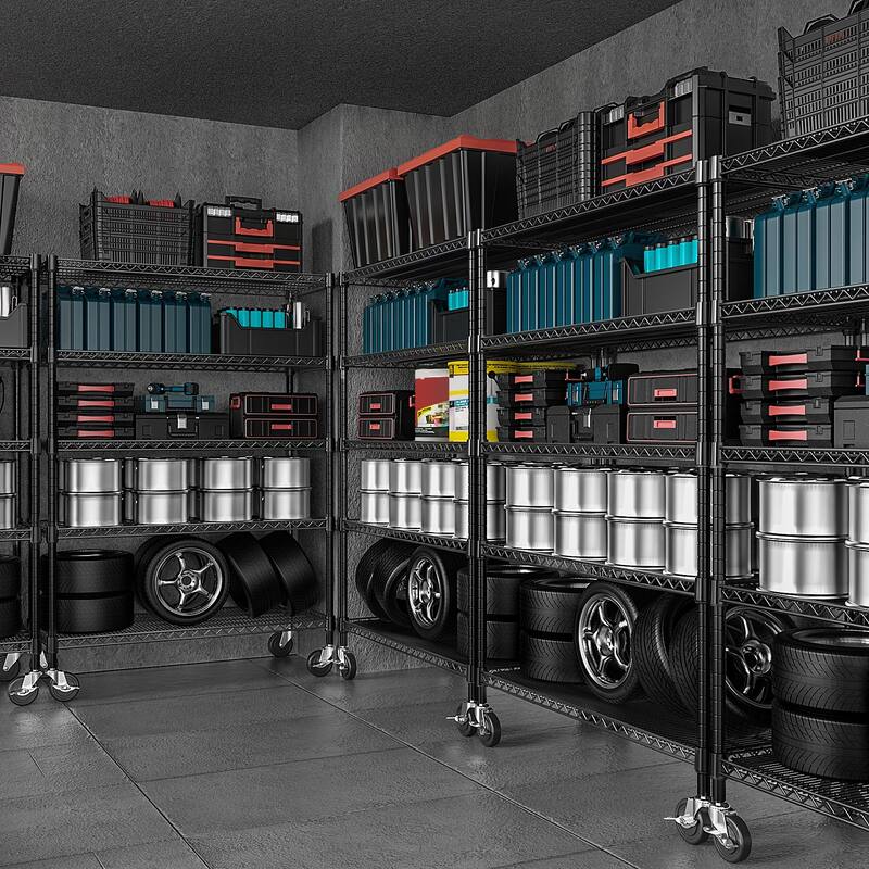 Garage Shelving 5 Tier Industrial Metal Shelving Units for Commercial, Basement, Pantry, Warehouse