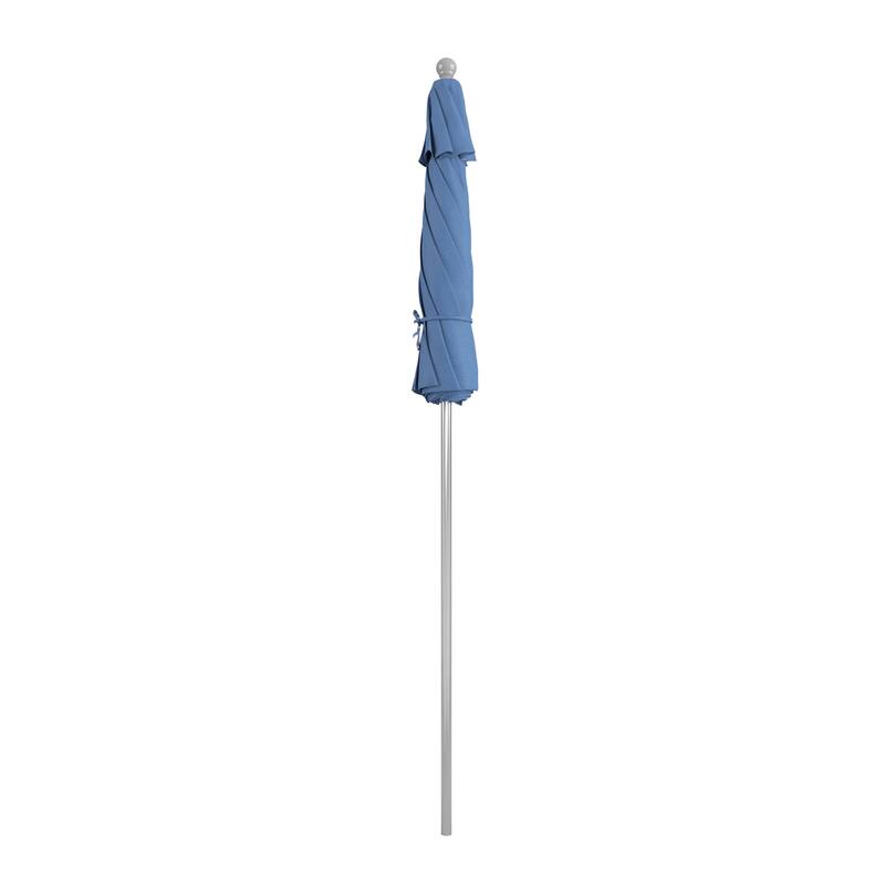 California Umbrella 7.5' Rd. Aluminum Frame, Fiberglass Rib Market Umbrella, Push Open,Anodized Silver Finish, Olefin Fabric