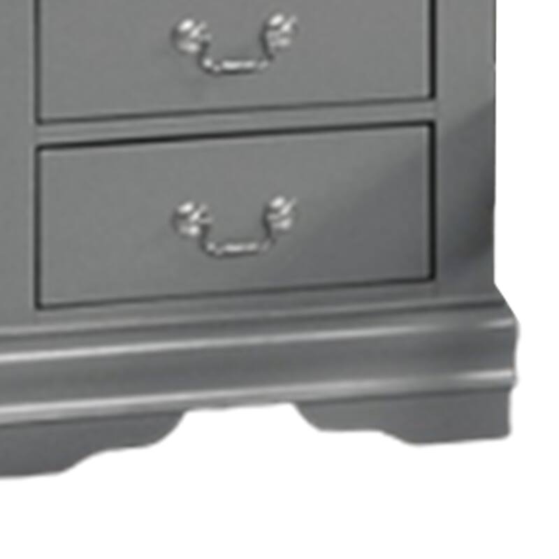 Light Gray 2 Drawer 15.5 in. W Nightstand with Sturdy Hardware and Ample Storage