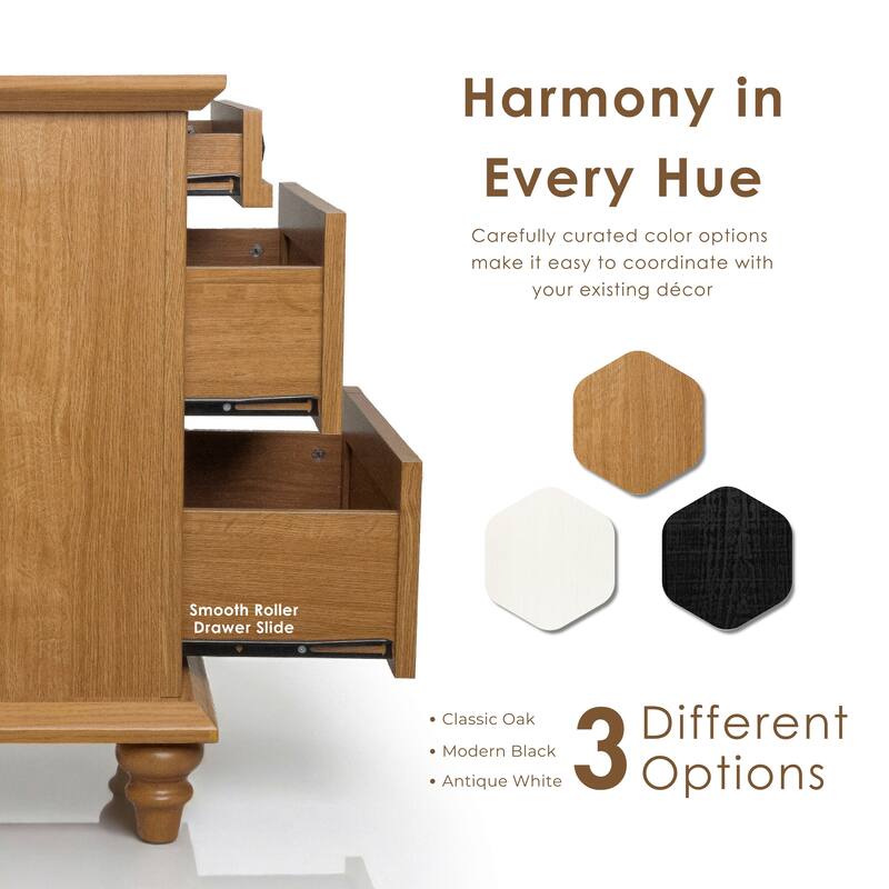 247 Shop At Home Lane Classic Traditional 3-Drawer Nightstand