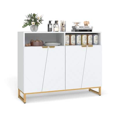 Costway 40" Buffet Storage Cabinet with 4 Doors & Adjustable Shelves - See Details