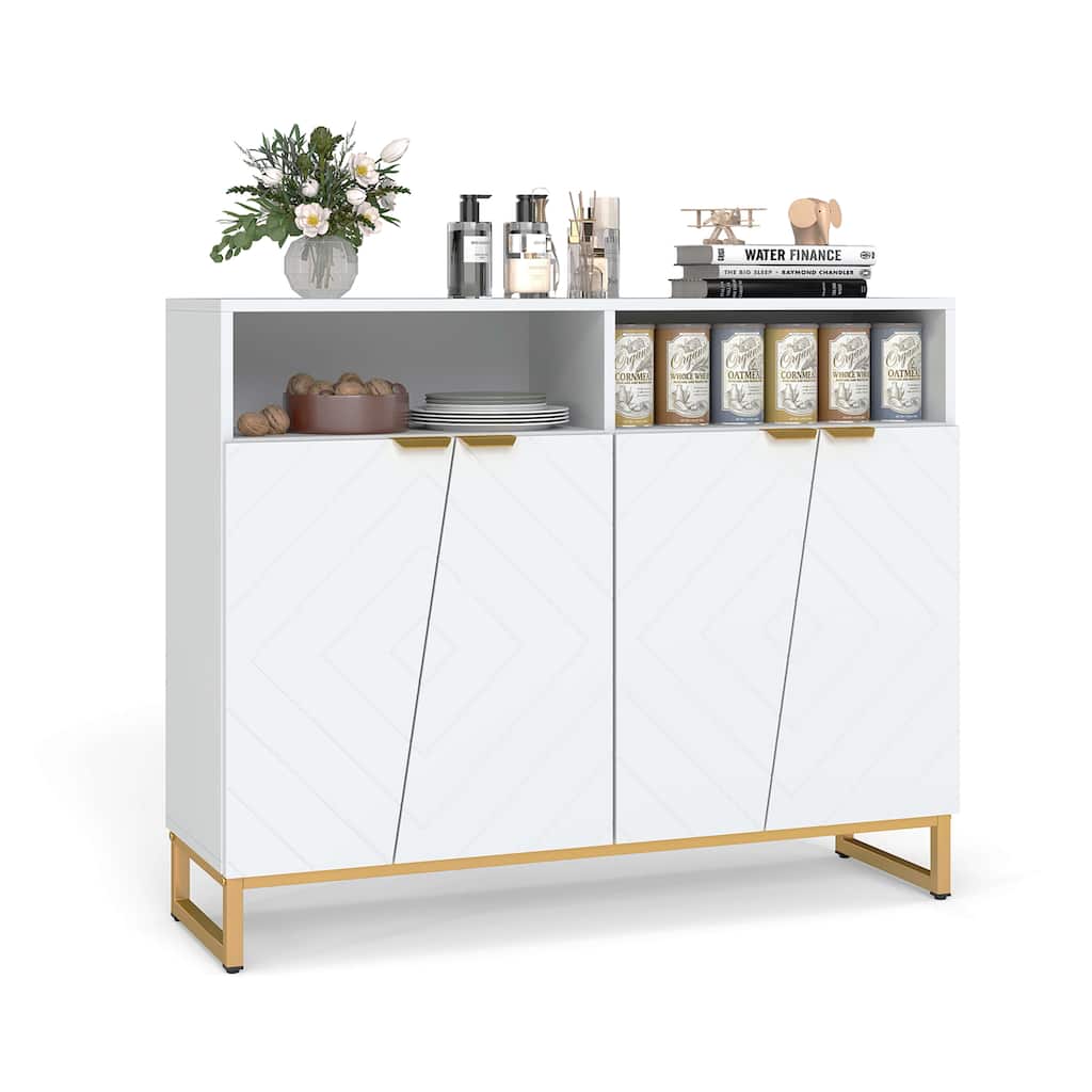 Costway 40" Buffet Storage Cabinet with 4 Doors & Adjustable Shelves - See Details