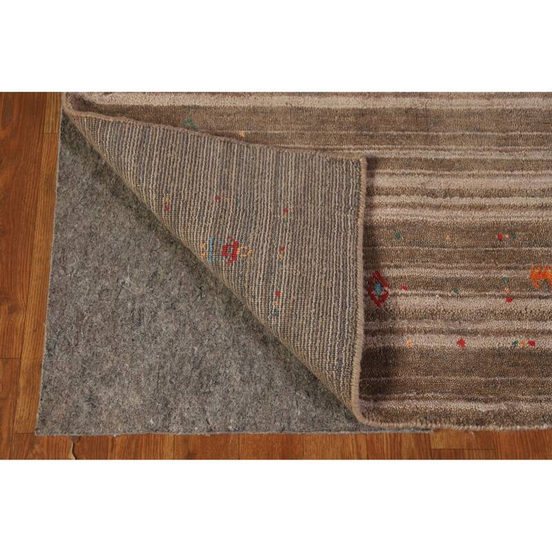 Hand Knotted Oriental 100% Wool Carpet Tribal Tribal Brown Gabbeh Area Rug - 8' 2'' X 5' 0''