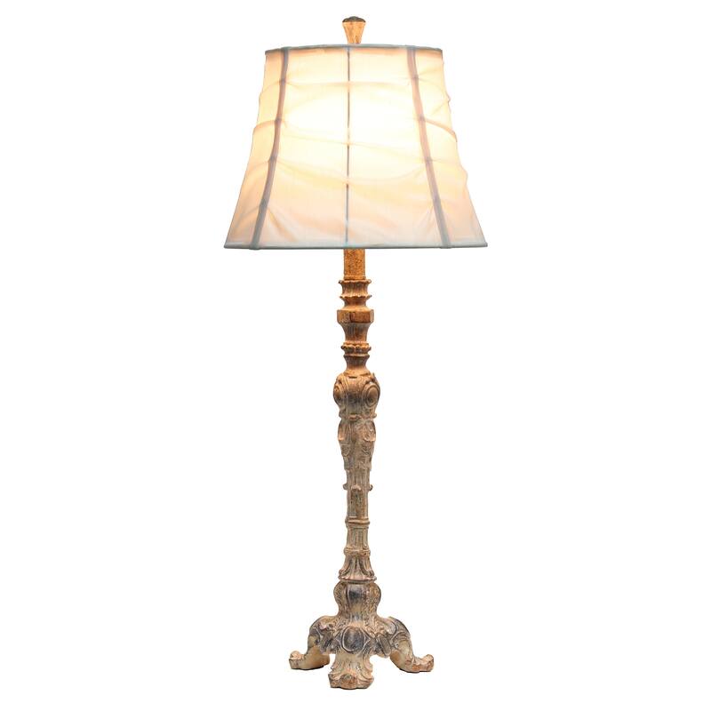 Lalia Home 31" Tall Embellished Table Lamp with Ruffled Cream Shade - 31