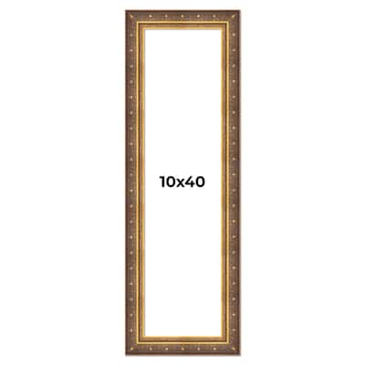 10x40 Frame Gold Real Wood Picture Frame inches Interior Frame Depth 1 inches Museo Bronze Ornate Photo Frame with UV Acrylic