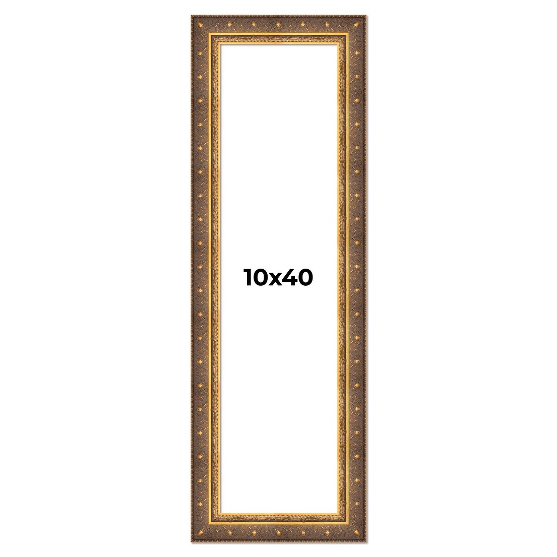 10x40 Frame Gold Real Wood Picture Frame inches Interior Frame Depth 1 inches Museo Bronze Ornate Photo Frame with UV Acrylic