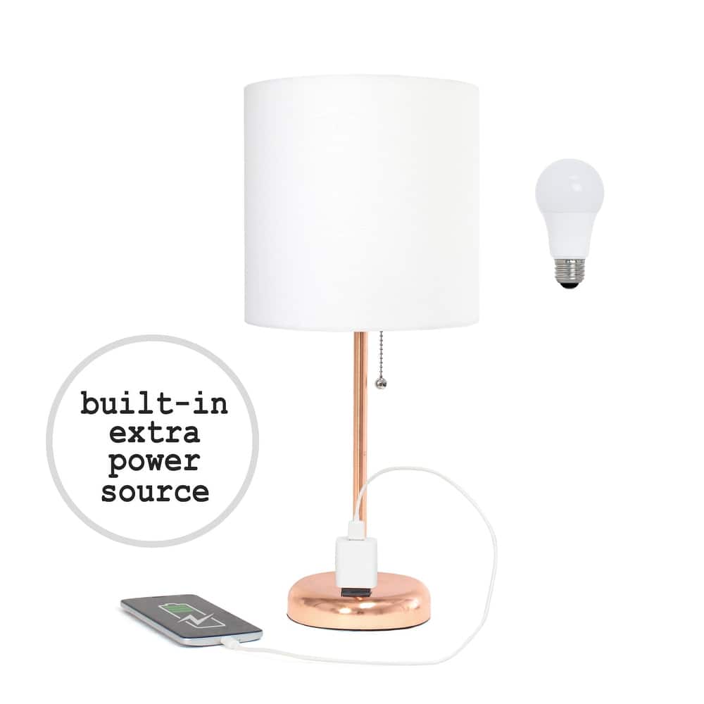 Simple Designs 9.5" Desk Lamp with Charging Outlet and LED Bulb Included - 19.50