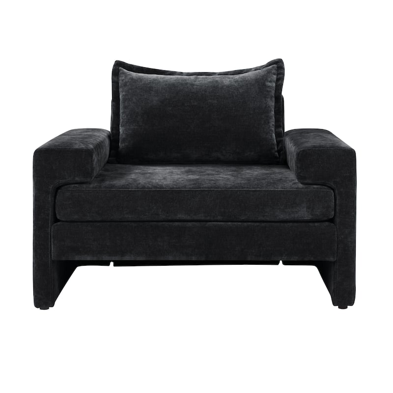 Christopher Knight Home - Wynter Oversized Chenille Upholstered Armchair with Wide Armrests and Thick Cushion