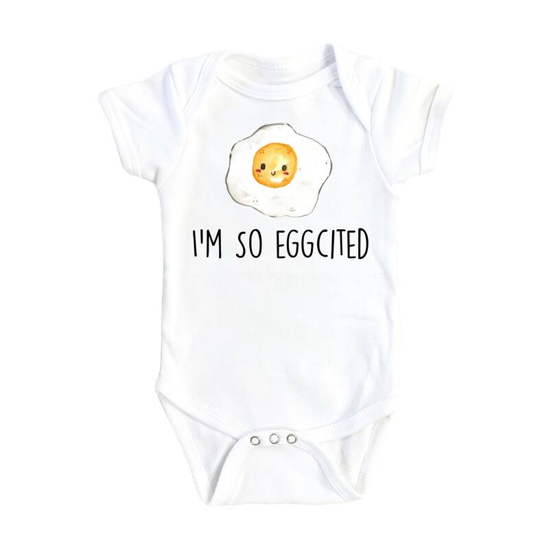 Egg Excited - Baby Boy Girl Clothes Infant Bodysuit Funny Cute Newborn - Natural - 0-3M