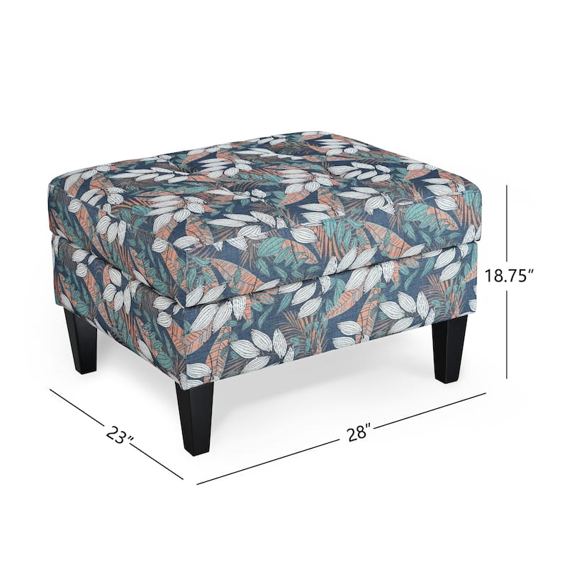 Zahra Tufted Fabric Storage Ottoman by Christopher Knight Home