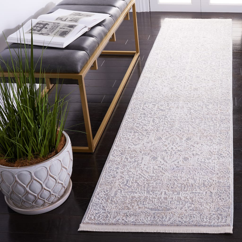 SAFAVIEH Marmara Carrol Medallion Rug - Beige/Grey Blue - 2' x 8'