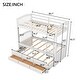preview thumbnail 7 of 30, Minimalist Twin over Twin environmentally friendly solid Wood Bunk Bed with Trundle and Drawers,White, full length guardrails