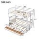 preview thumbnail 6 of 13, Wood Bunk Bed with Trundle and Drawers, White
