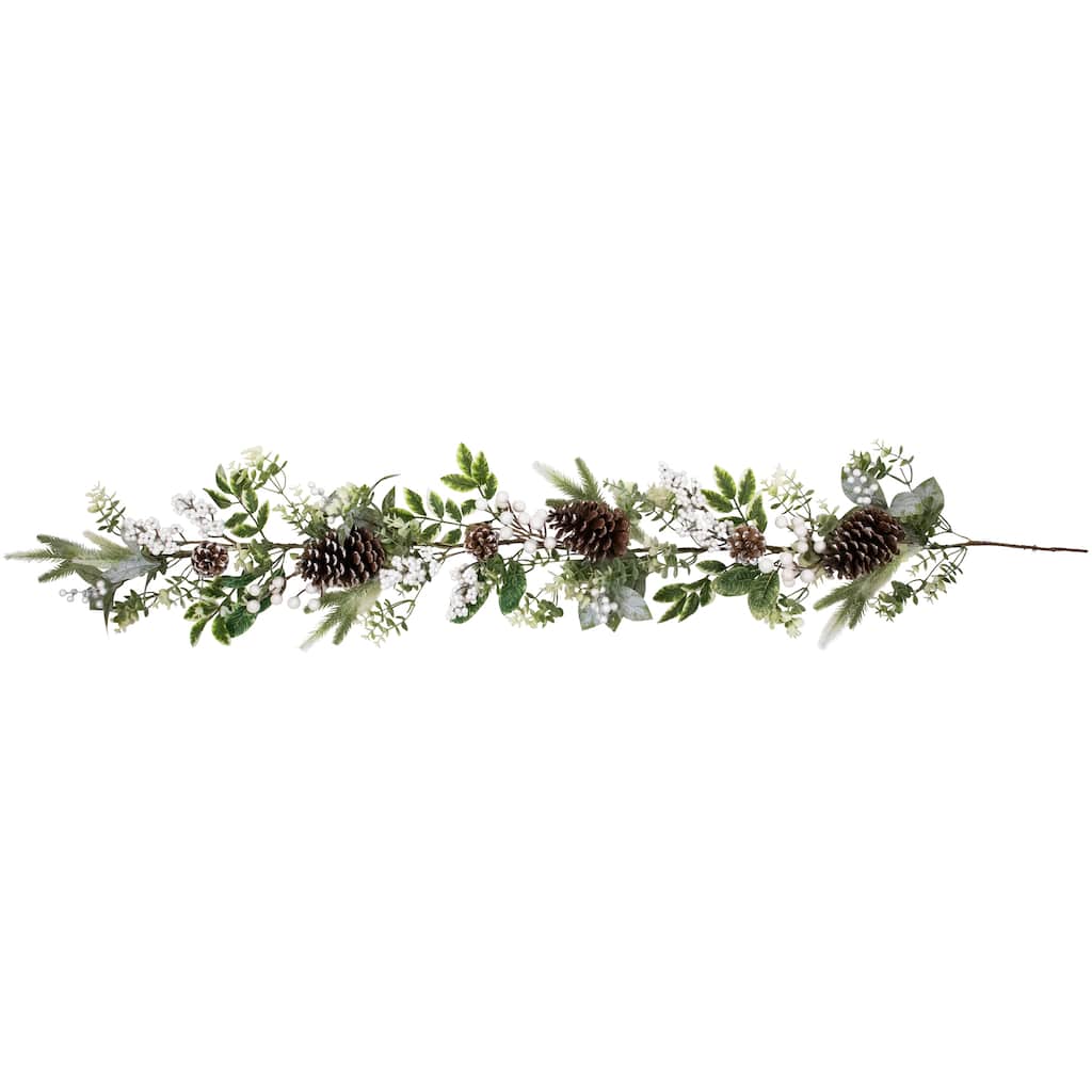 Real Touch™️ Frosted Pinecones Artificial Christmas Garland - 5' x 10" - Unlit - 5' x 10"