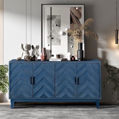 Vintage 4 Door Large Storage Space Dining Cabinet