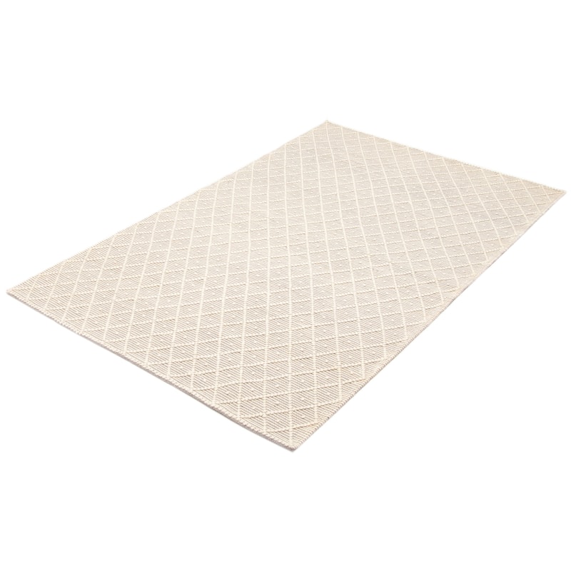 ECARPETGALLERY Braid weave Sienna Cream Wool Rug - 5'0 x 7'11