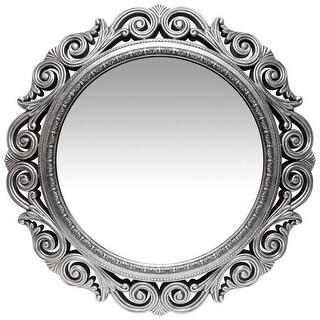 Antique Silver 23 inch Antique Silver Traditional Decorative Wall Mirror - 22.5 x 2.25 x 22.5