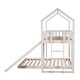 preview thumbnail 9 of 7, Twin over Full House Bunk Bed with Full-Length Guardrail and Slide and Built-in Ladder.