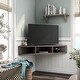 preview thumbnail 7 of 15, Furniture of America Sukhumi 47-inch Wall-mounted Corner TV Console Walnut Oak