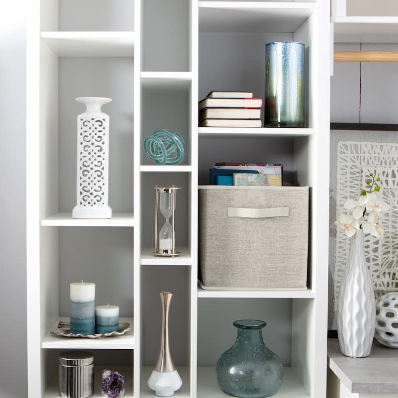 Simplify Collapsible Storage Cube in Faux Jute - L12x W12x H12