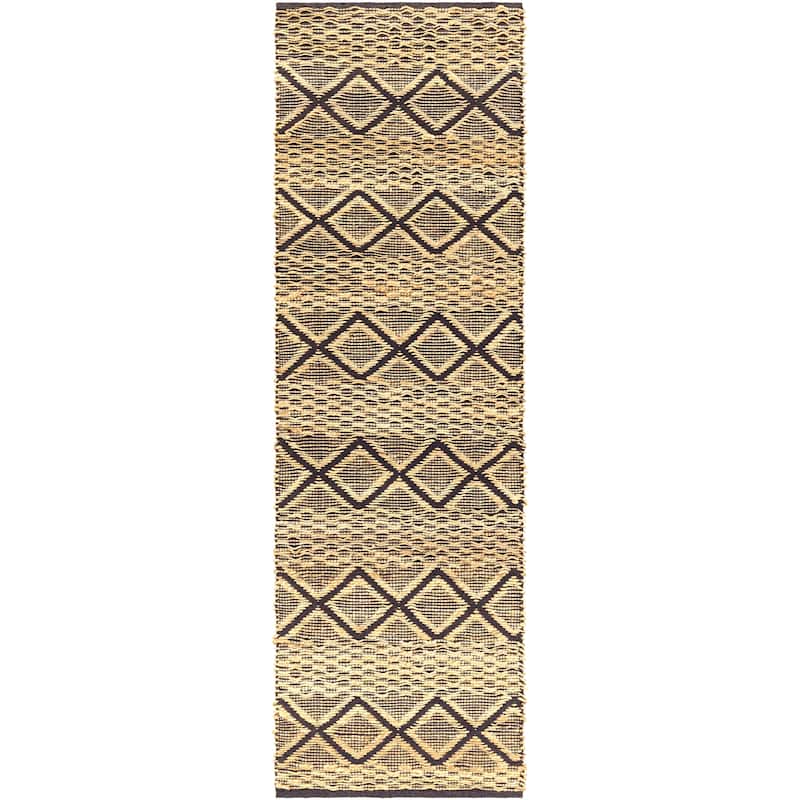 Artistic Weavers Ninian Handmade Global Jute Area Rug - 2' 6" x 8' - Tan/Black