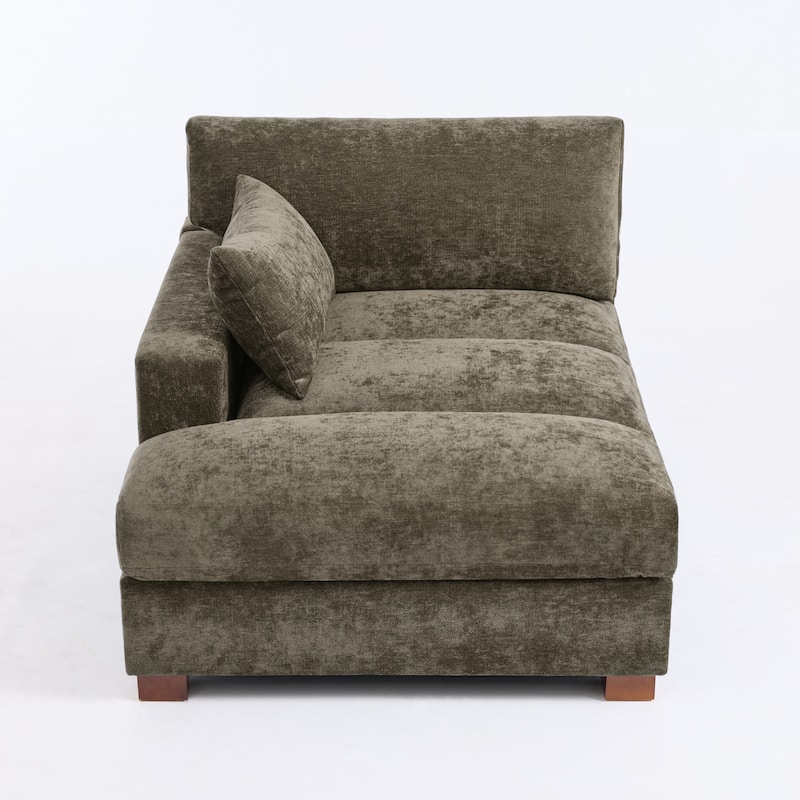 42"W Chenille Upholstered Chaise Lounge