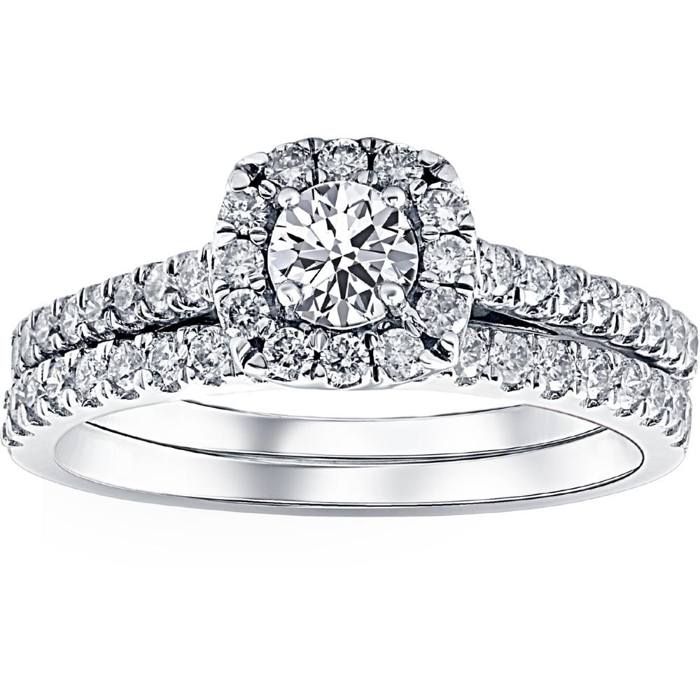 Bliss Diamond 14k White Gold 1 ct TDW Diamond Bridal Ring Set