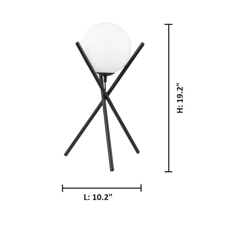 Eglo Salvezinas Matte Black Table Lamp with Opal Glass