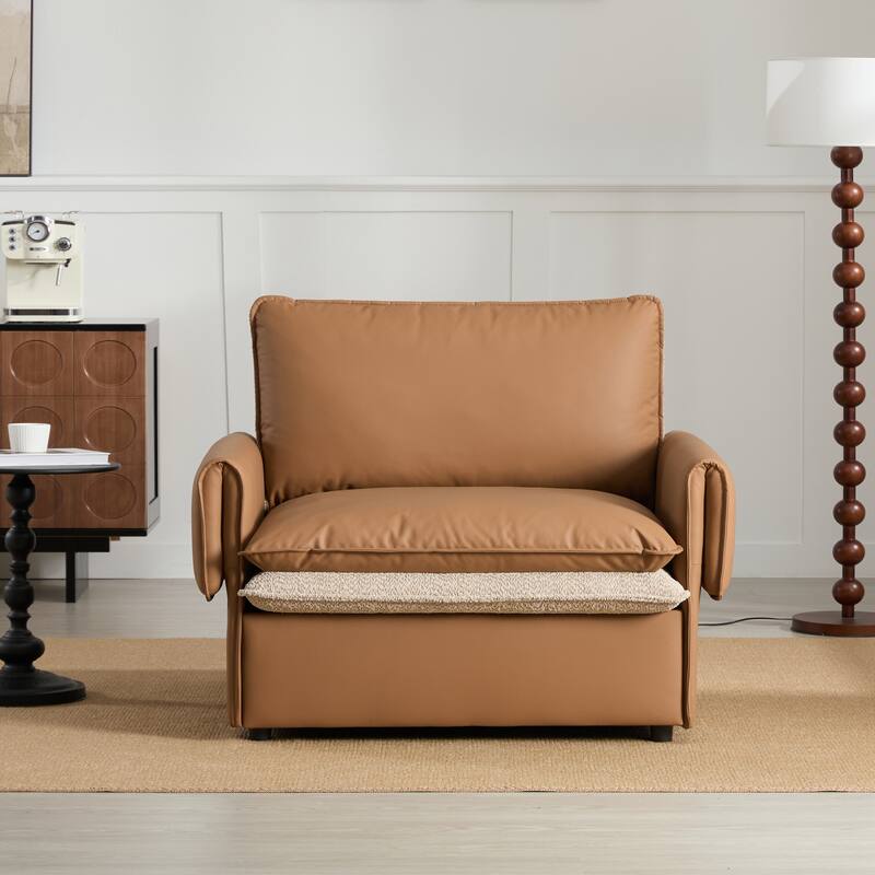 Modern Oversized Accent Chair with Dual-Sided, Upholstery Single Sofa Chair Lounge Chair with Armrest Options