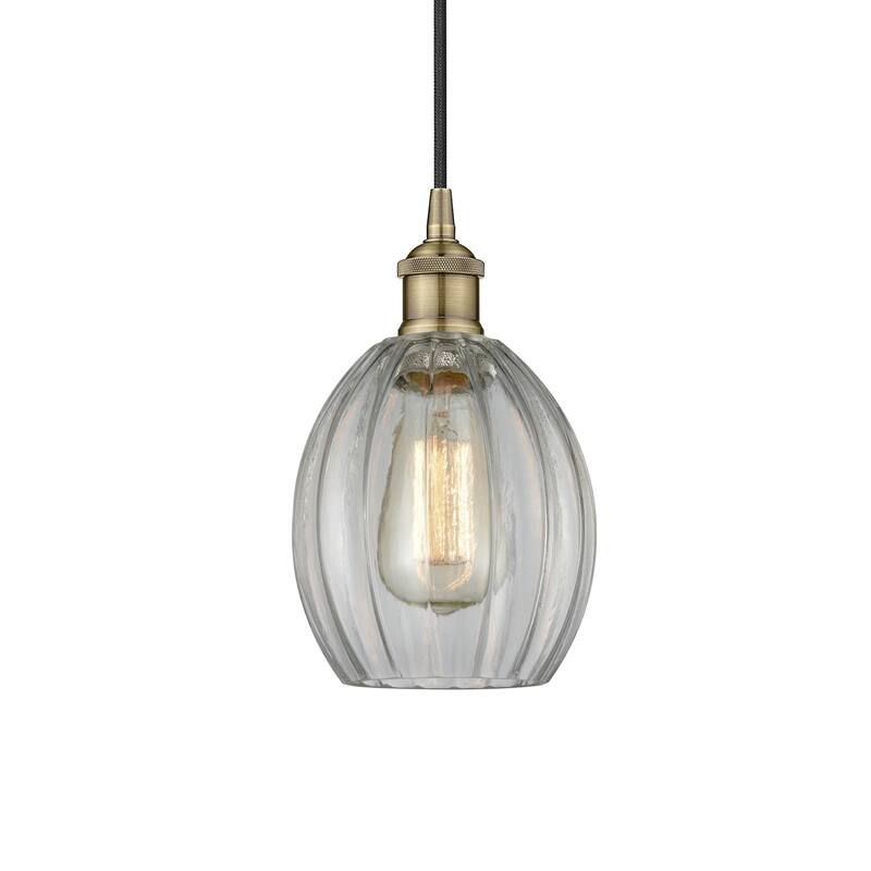 Innovations Lighting 616-1P-11-6 Eaton Pendant Eaton 6" Wide Mini - Antique Brass / Clear