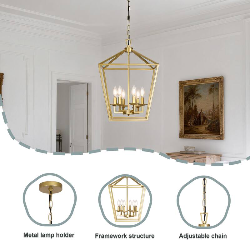 6 Soft Gold Light Pendant - 10.72"x10.72"x24"