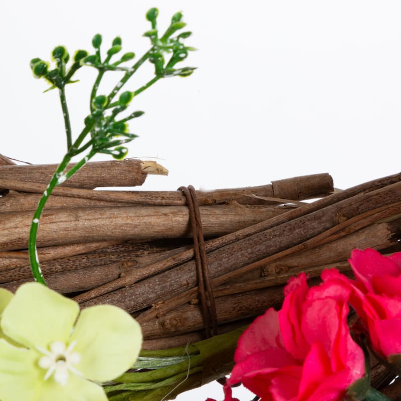 24 in. Natural Mixed Flower Wreath
