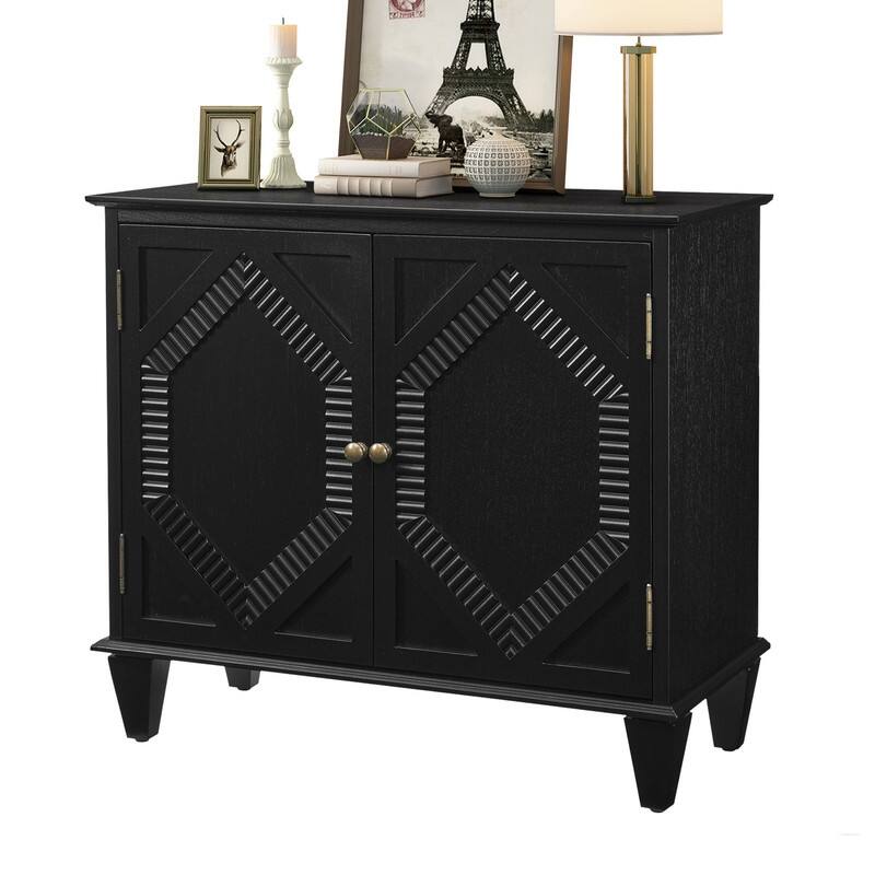 Mid Century Modern Sideboard Buffet Cabinet with Solid Wood Legs for Storage and Display
