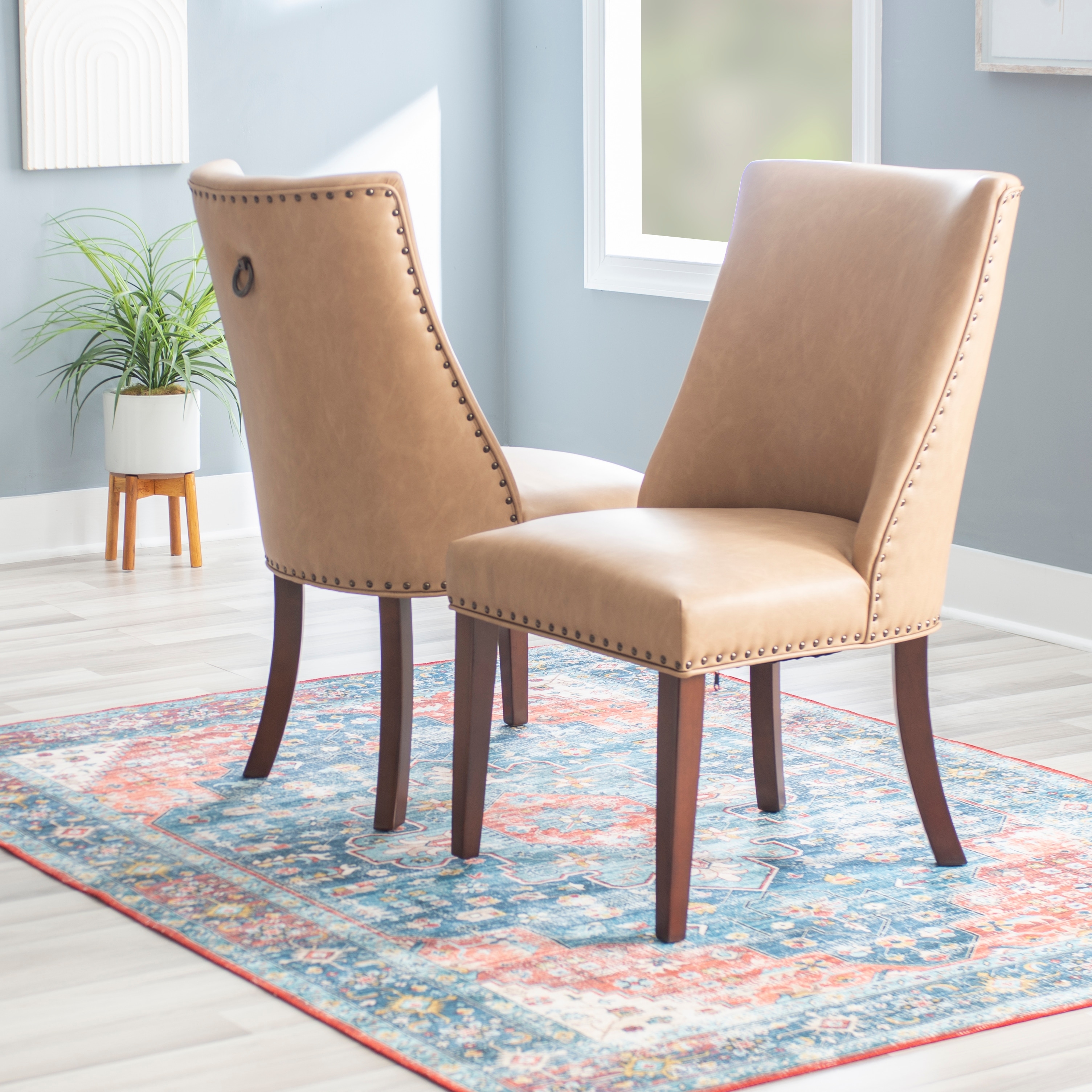 Linon Allard Faux Leather Dining Chairs (Set of 2)
