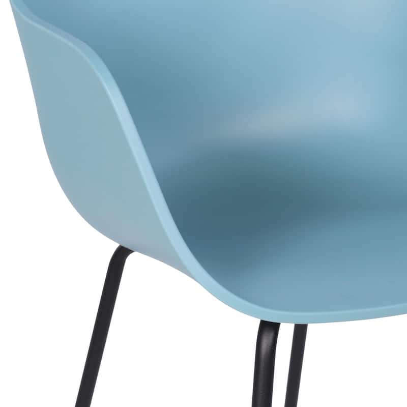 Furnish Theory Curve-K ML Indoor/Outdoor Dining Armchairs Arm Chairs w Polypropylene Shell & Powder-Coated Steel Legs (Set of 2)