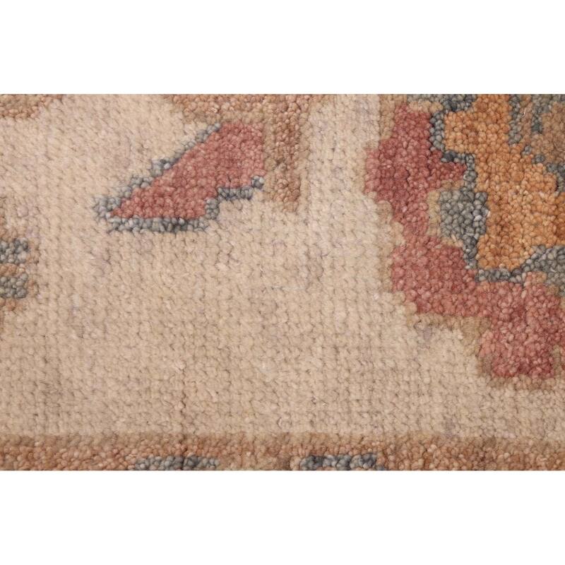 ECARPETGALLERY Hand-knotted Modern Oushak Ivory Wool Rug - 9'0 x 12'0