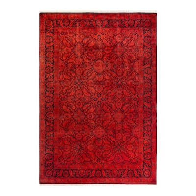 Contemporary Overdyed Wool Hand Knotted Area Rug - 6' 1" x 8' 10"