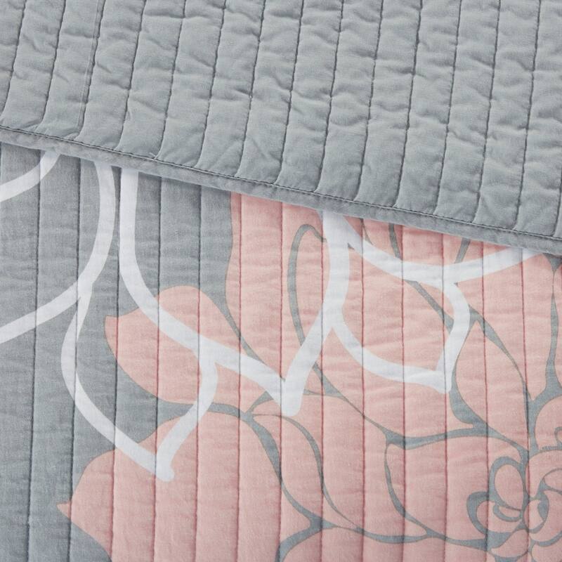 GDF Studio - Lola Printed Cotton Reversible Quilt Set with Throw Pillows