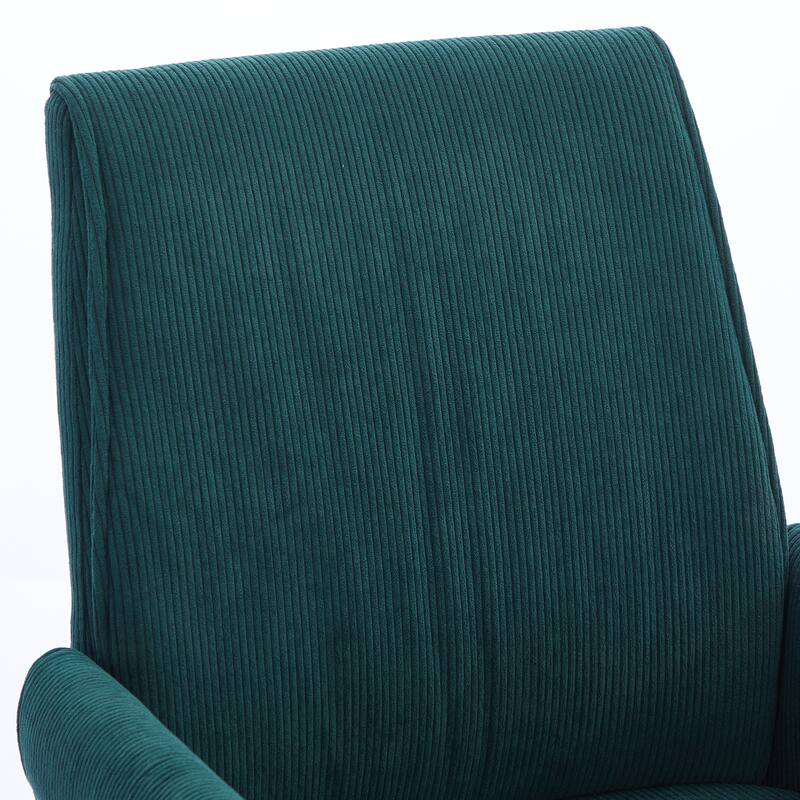 Corduroy Swivel Office Chair with Wheels, Ergonomic High Back Task Chair, Upholstered Accent Chair with Adjustable Height