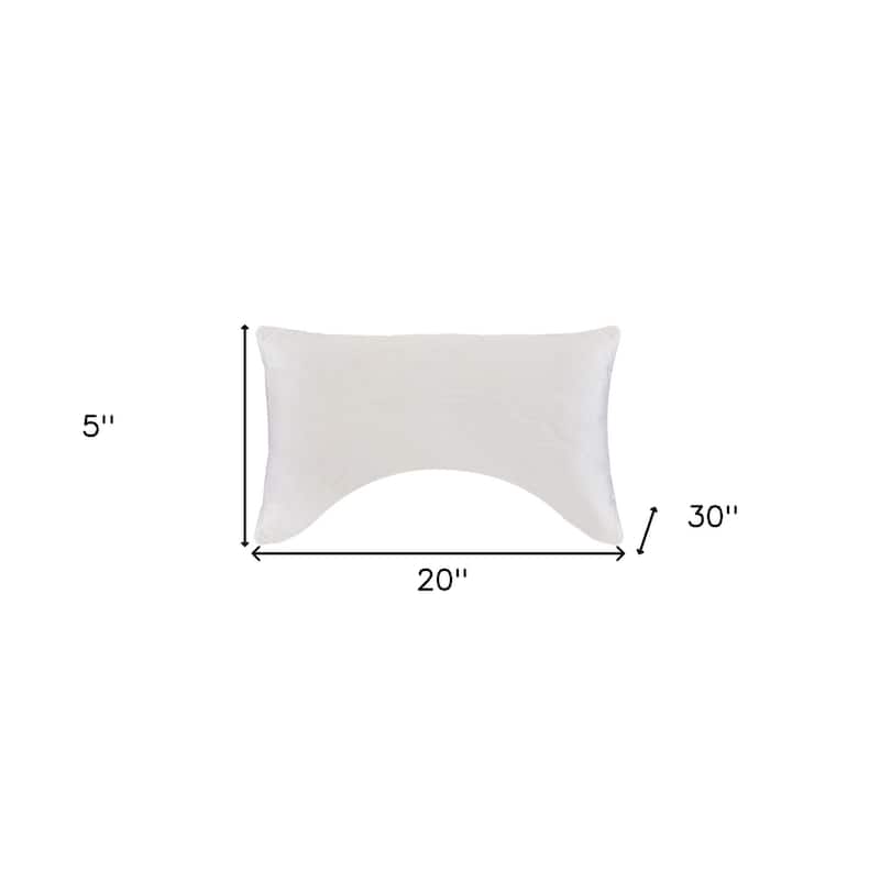 HomeRoots Cotton Latex Foam And Wool Hypoallergenic Ergonomic Queen Size Bed Pillow - Ivory