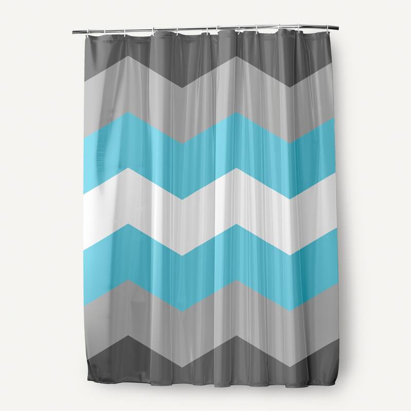 Inclusive Pride Flag Durable Poly Shower Curtain - Demi Boy Chevron