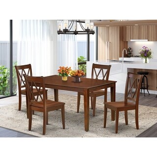 Rectangular Dining Set - 5 Piece Table & Chair Set - Rustic Farmhouse ...