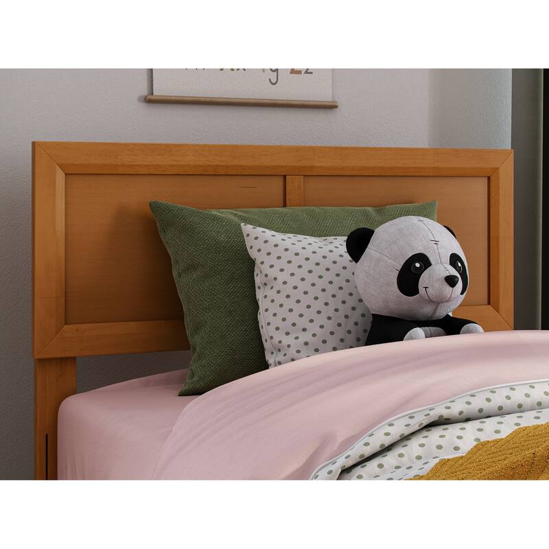 Twin Solid Wood Headboard in Light Toffee with Clean Panel Design and Modern Classic Look