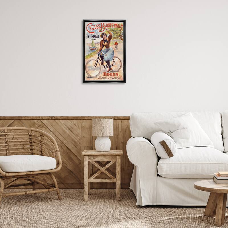 Stupell Vintage Cycles Bonnemain Framed Floater Canvas Wall Art Design By Marcus Jules